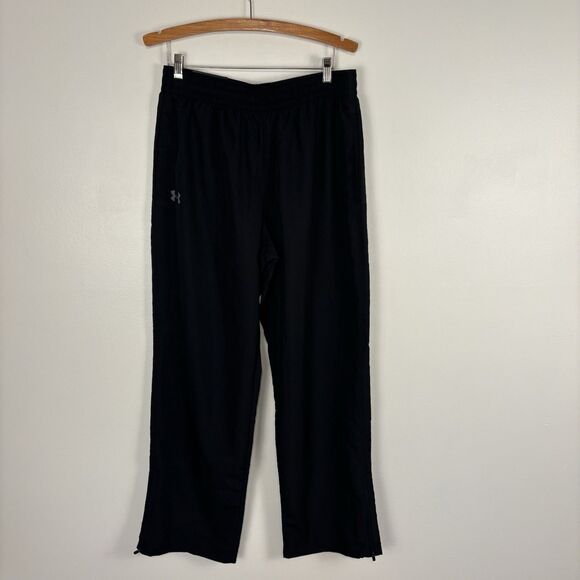 NWT Under Armour Pants Mens Large Black Track Suit Windbreakers Joggers Warm Ups - Picture 1 of 10